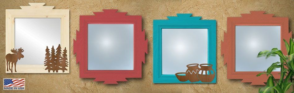 Small Wooden Mirrors