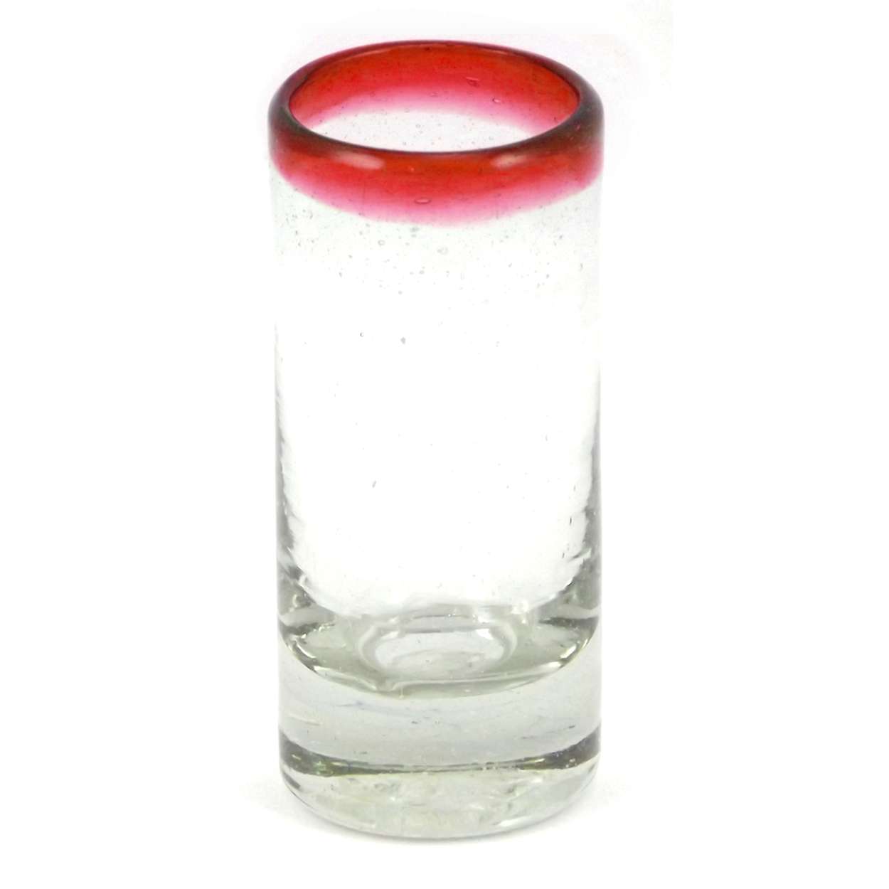 Blown Glass Red Rim Shot Glass - 2.75 oz