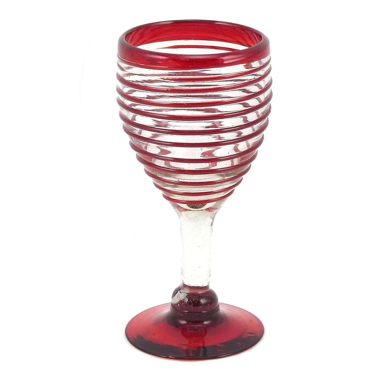 Blown Glass Spiral Grip - Red Wine Glass - 9 oz