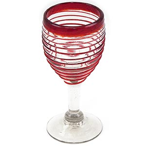 116159 - Blown Wine Glass With Clear Base - 9oz - Spiral Grip 116159