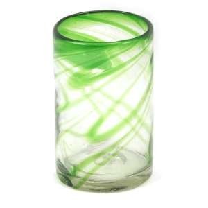 116171 - Blown Glass Swirl - Green Tumbler - 16 oz