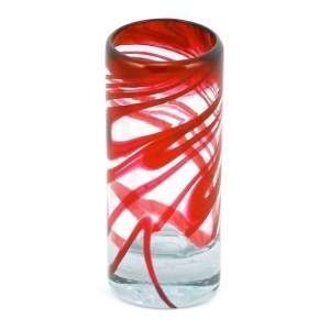 116186 - Blown Glass Swirl - Red Shot Glass - 2.75 oz