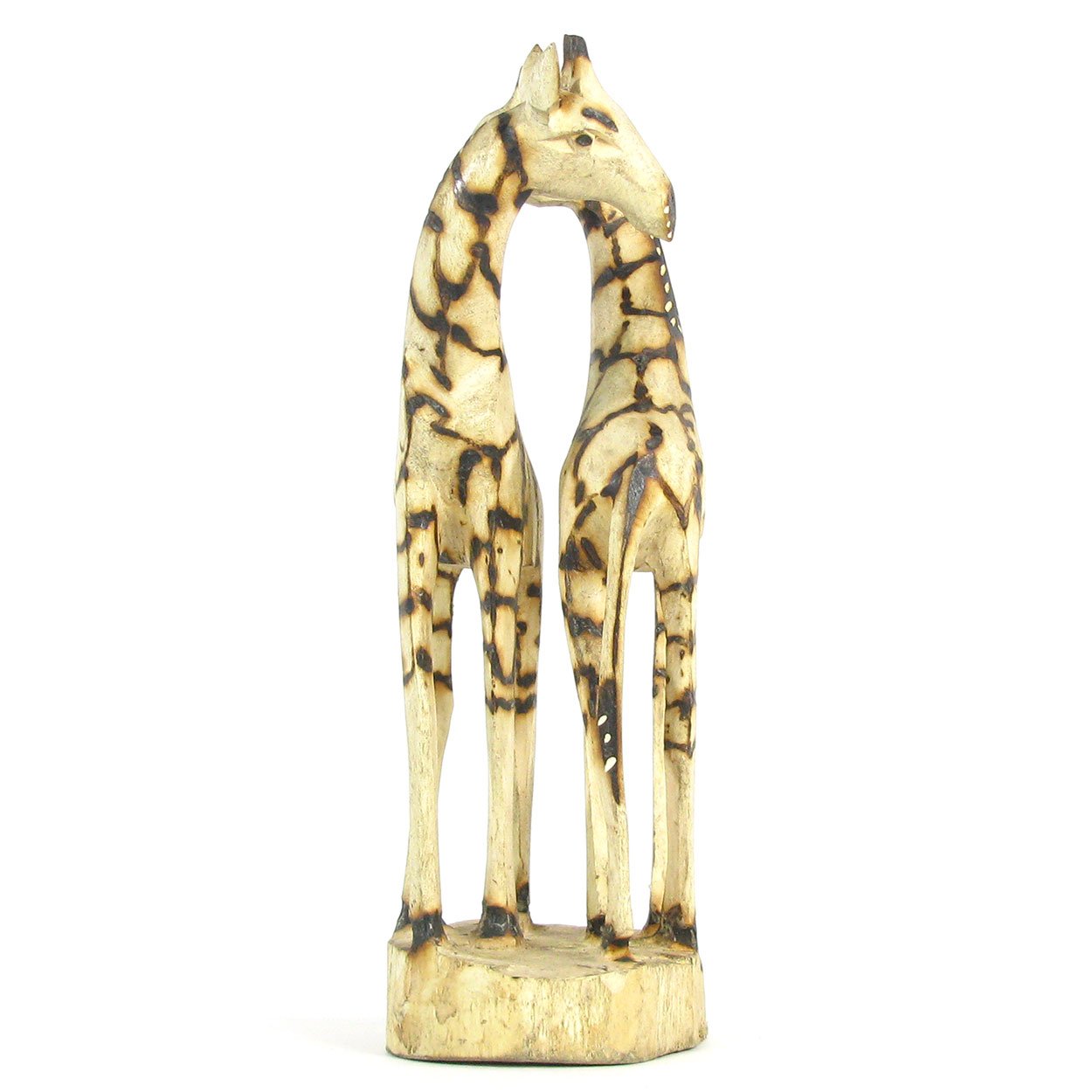 119090 - 119090 - 12in Giraffe Family Burnt Wood Carving