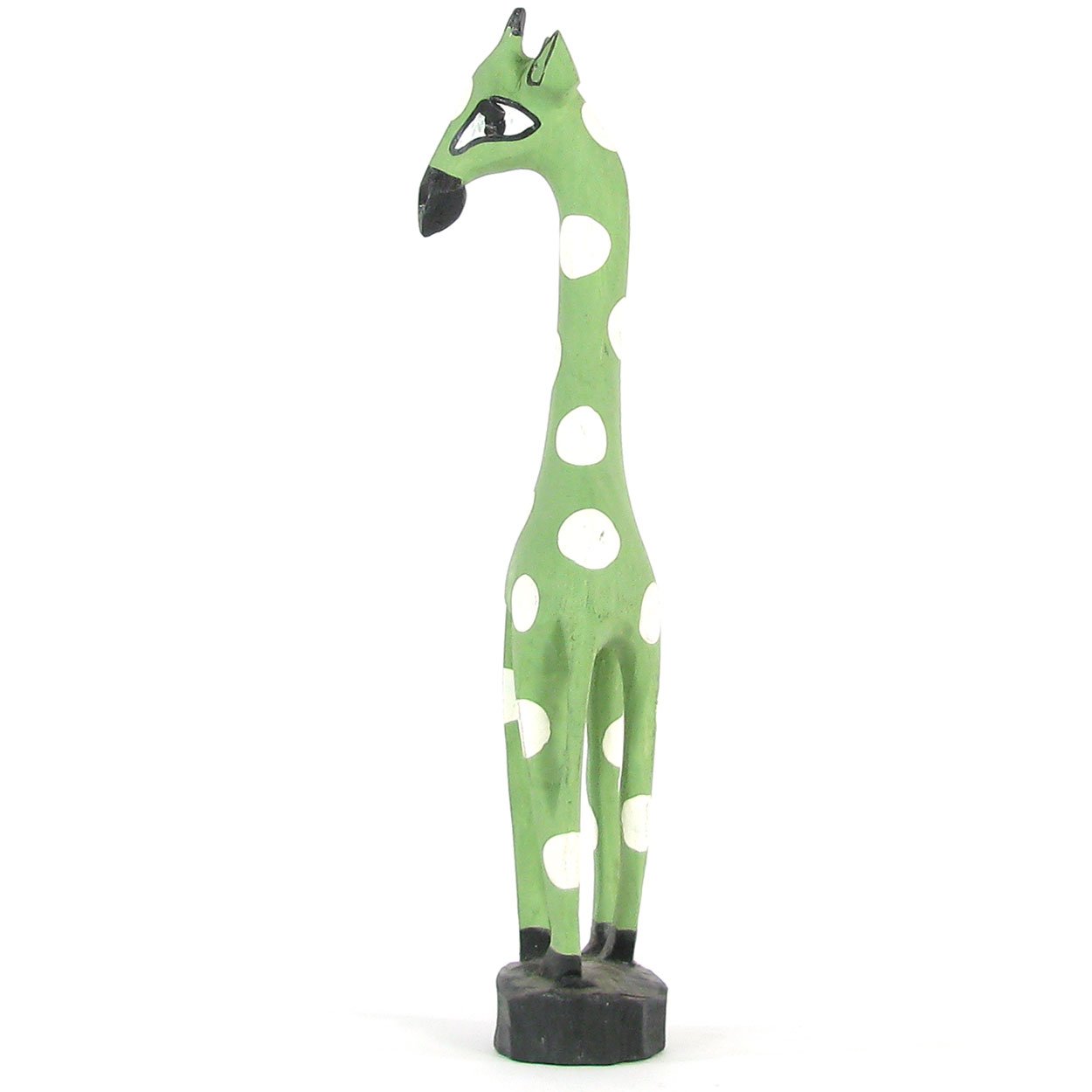 119098 - 119098 - 14in Giraffe Wood Carving in Green and White