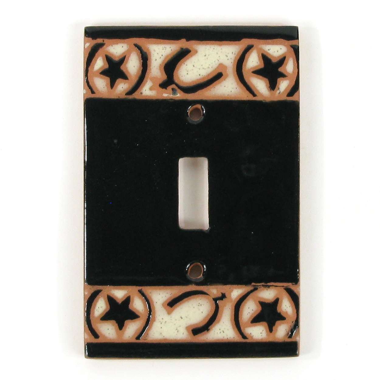 Terra Cotta Single Toggle Switch Plate - Stars and Spurs