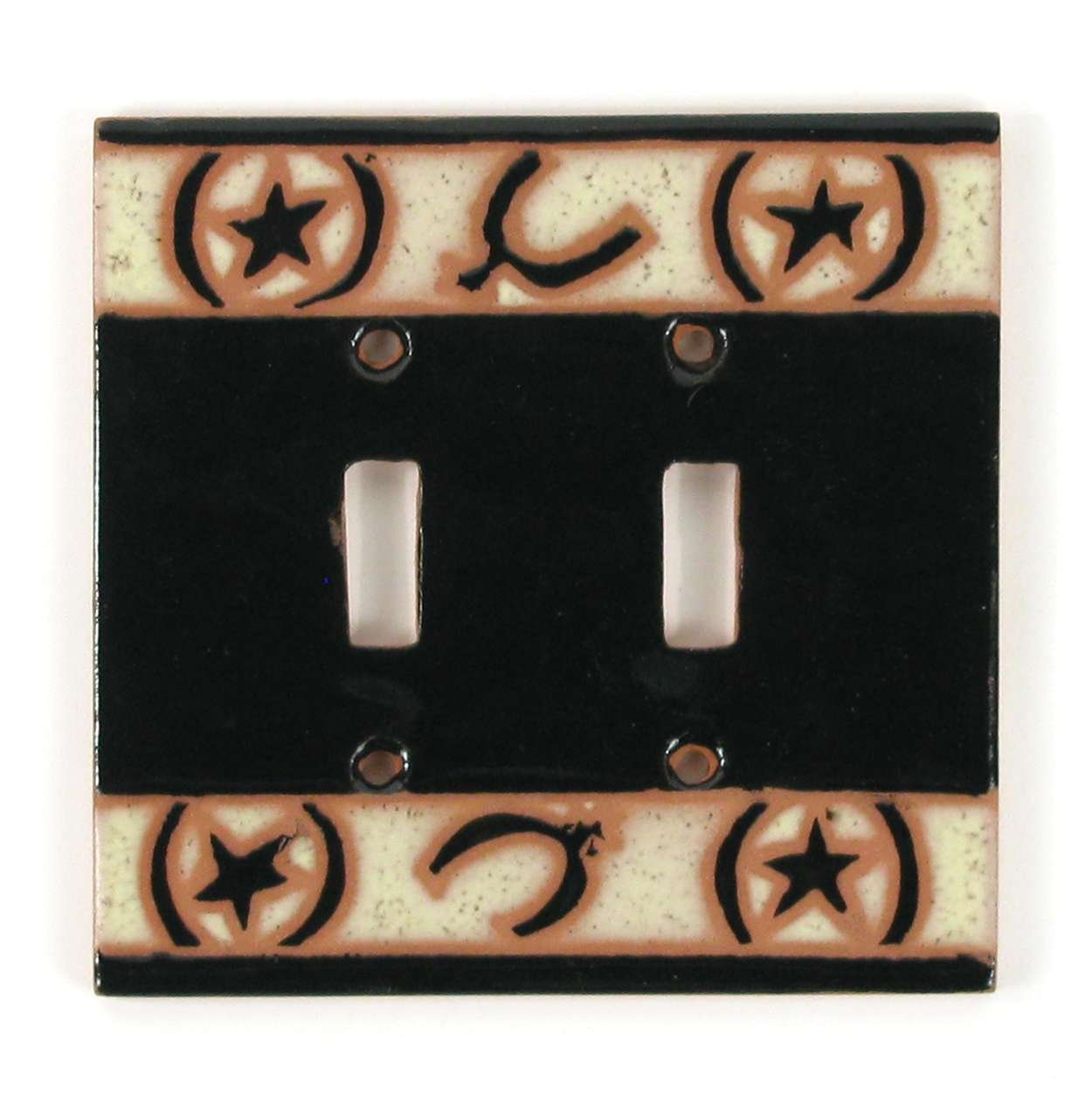 Terra Cotta Double Toggle Switch Plate - Stars and Spurs