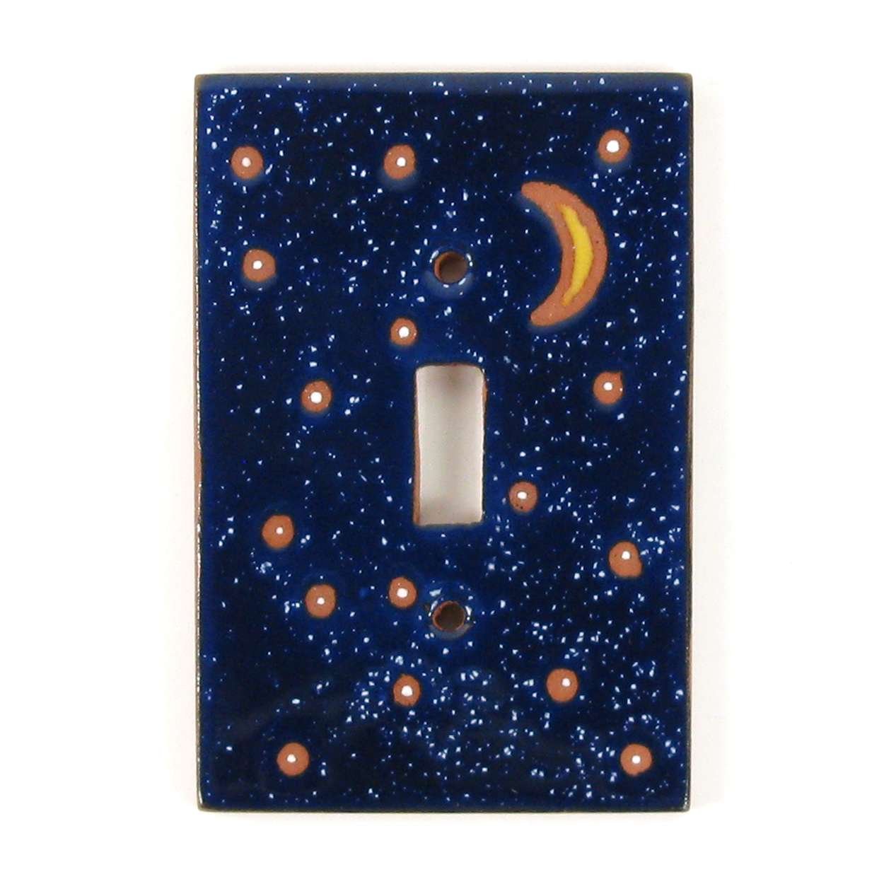 Terra Cotta Single Toggle Switch Plate - Sparkly Moon