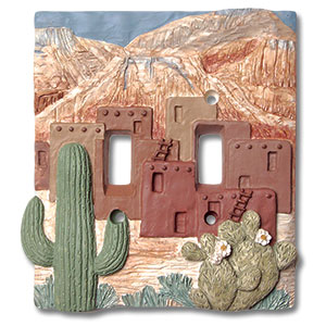131095 - Vickilane Wall Plate - Desert Pueblo Double Standard Switch