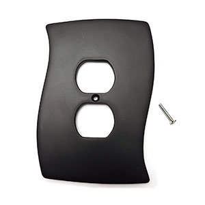 131126 - Vickilane Wall Plate - Black - Outlet Cover - Single