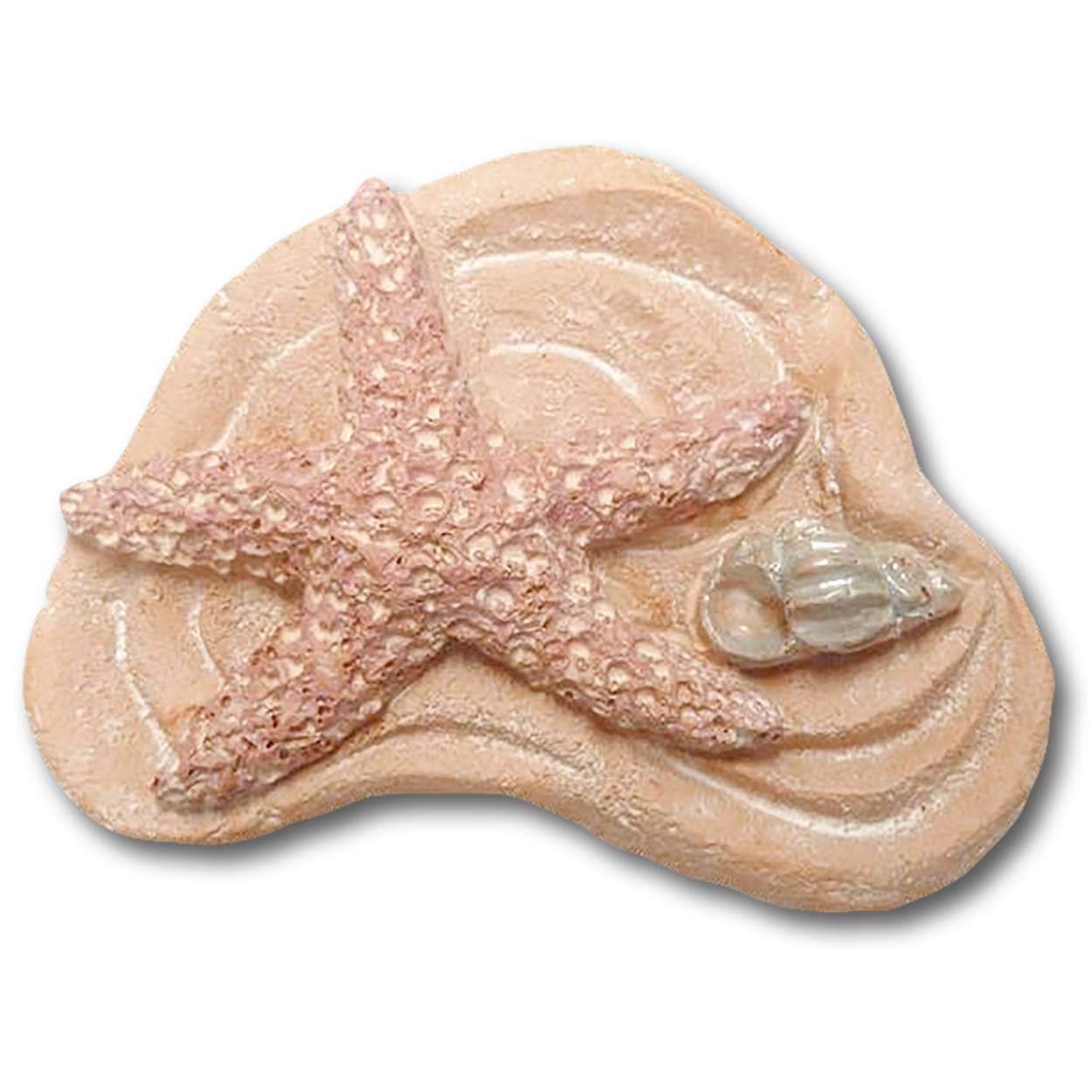 DP157 - Hand-Painted Drawer Knob Set of Two - Sand with Starfish