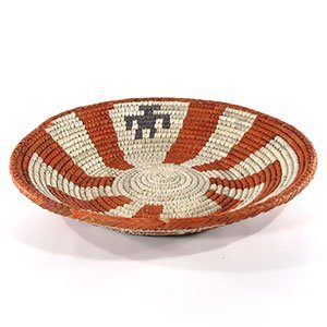 140262 - 13.5in W x 2.5in H Shallow Woven Bowl Basket - Man in Maze 2