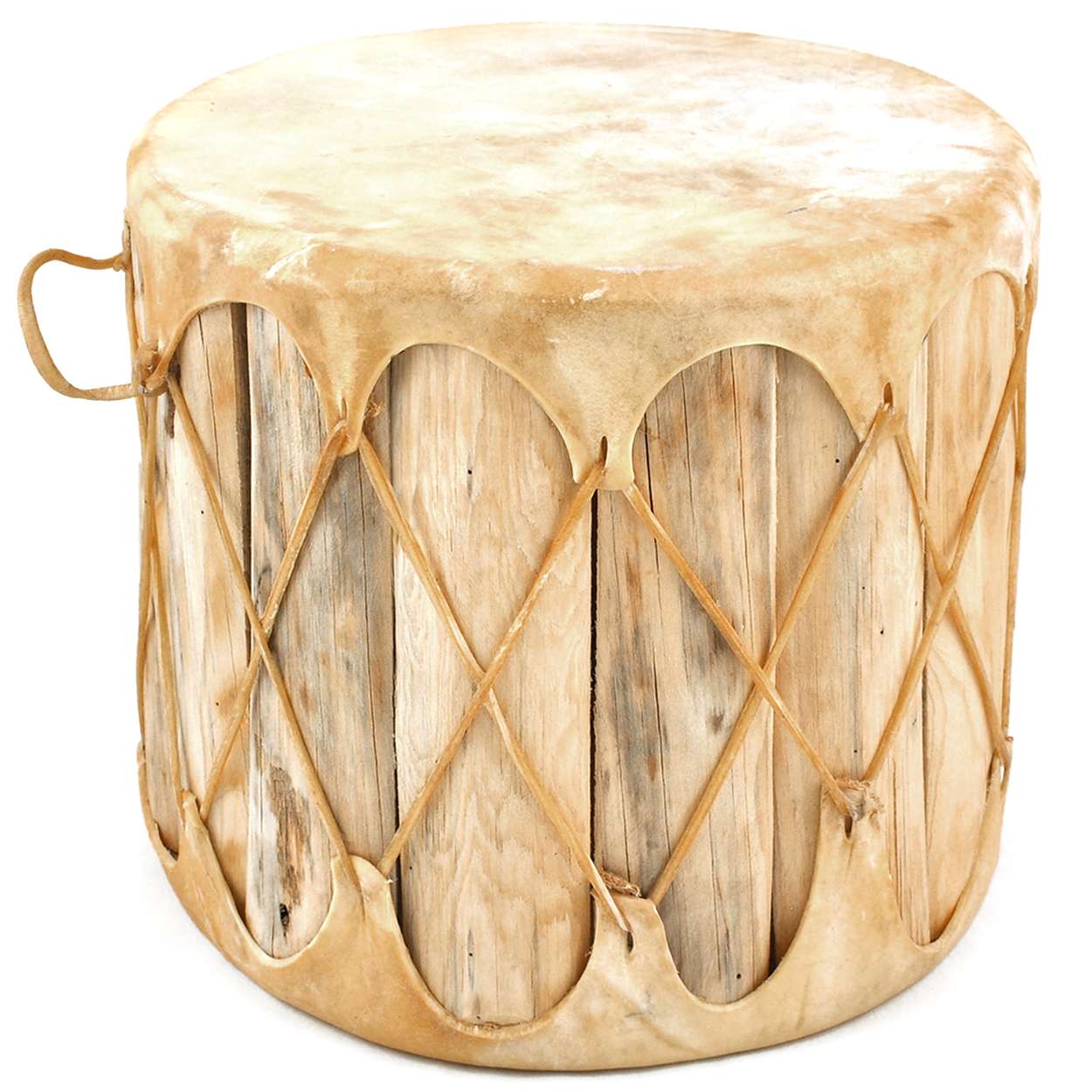 Natural Rawhide Wooden Drum - 10in x 12in