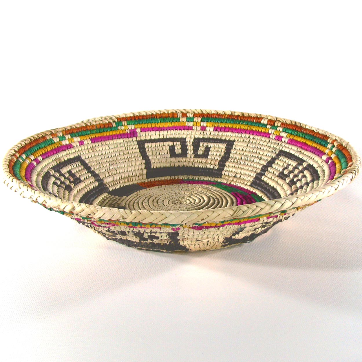 140588 - 12-14in Shallow Bowl Fine Art Basket - Rainbow Keys