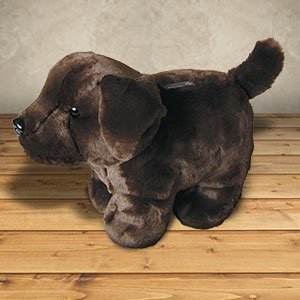 144522 - Chocolate Lab Dog 12in Plush Stuffed Animal Coin Bank