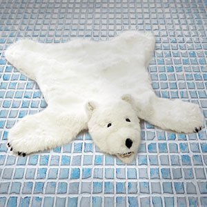 328053 - 36in Plush Fake Polar Bear Skin Rug