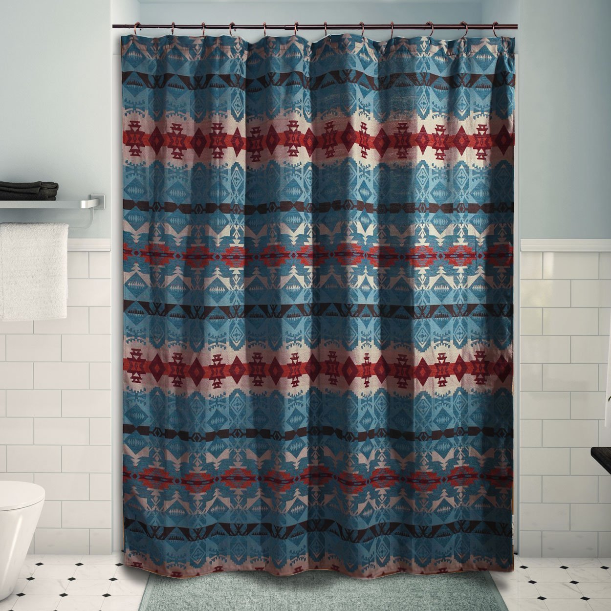 JB2085 Turquoise Chamarro Shower Curtain number 144729