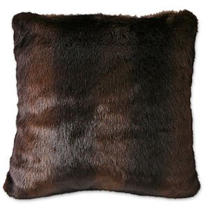 144734 - Faux Fur Brown Bear 18in Accent Pillow