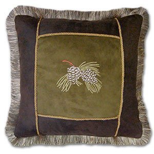 144751 - Pinecone Lodge Faux Leather 18in Accent Pillow