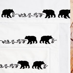 144900 - Embroidered Bear Lodge Queen Sheet Set