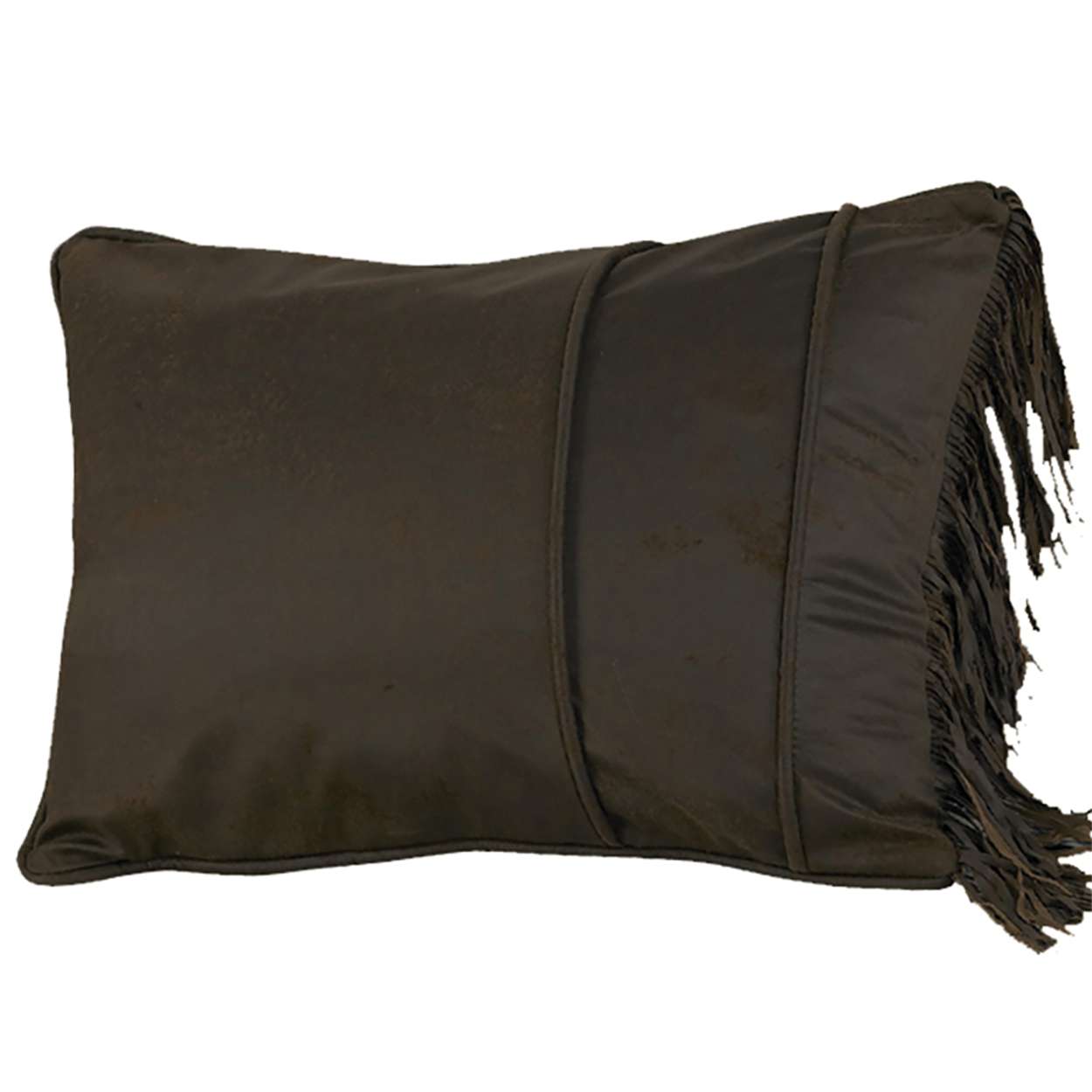 PS1002-Q Pillow Sham Faux Leather with Fringe Queen