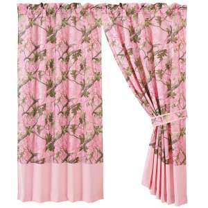 147381 - HiEnd Accents Pink Oak Camo Curtain Pair - 60in x 84In