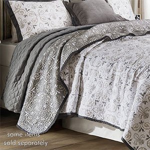 147856 - Fleur De Lis Twin Size Quilt Contemporary Bedding Set