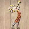 165052 - 18in Kokopelli Trumpeter Right 3D Metal Wall Art