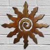 165151 - 12in 12-Ray Spiral Sun 3D Metal Wall Art - Rust