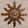 165154 - 30in 12-Ray Spiral Sun 3D Metal Wall Art - Rust