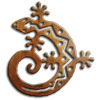 165171 - 12in C-Shaped Gecko 3D Metal Wall Art - Rust