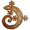 165172 - 18in C-Shaped Gecko 3D Metal Wall Art - Rust