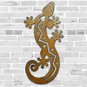 165185 - 36in S-Shaped Gecko 3D Metal Wall Art - Rust - 165185
