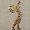 165203 - 24in Trumpeting Kokopelli Right 3D Metal Art Rust