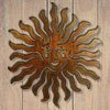 165232 - 18in Spritely Sun Face 3D Metal Wall Art - Rust