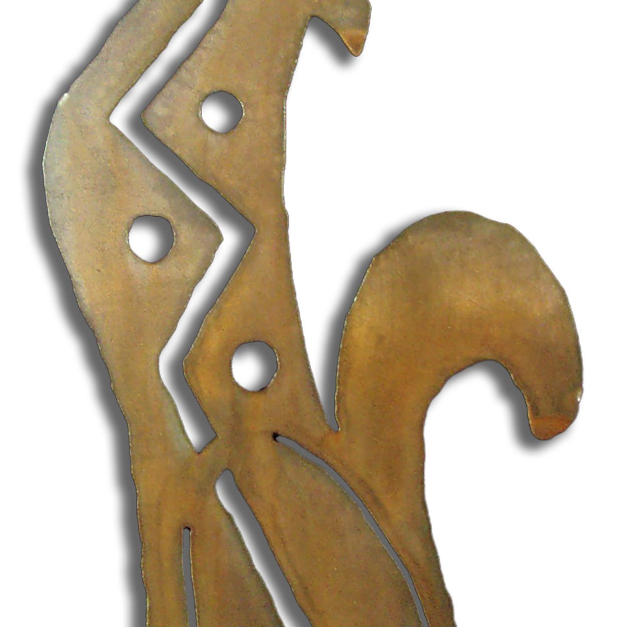 165291 - 12-inch small Howling Coyote Facing Left 3D Metal Wall Art in a rich rust finish