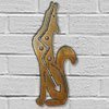 165291 - 12in Coyote Howling Left 3D Metal Wall Art - Rust
