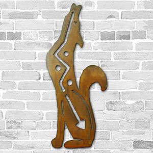 165295 - 36in Coyote Howling Left 3D Metal Wall Art - Rust - 165295