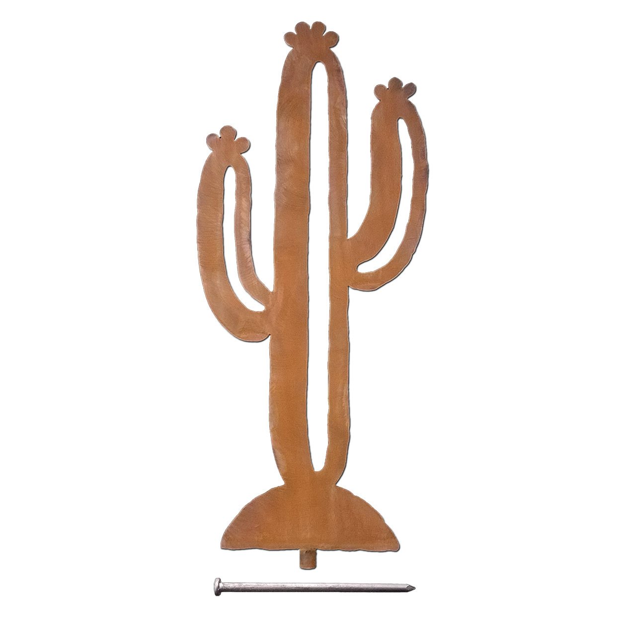165582 - 24-inch large Saguaro Cactus Yard Art Statue in a rich rust finish