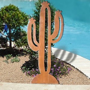 165583 - SS08RT30 Saguaro Cactus Yard Art Statue - 30-inch - Rust