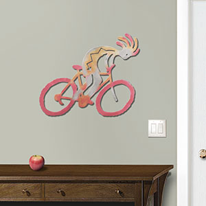 165683 - 24in Mountain Biker Metal Wall Art in Sunset Swirl