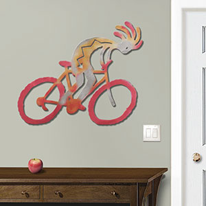 165684 - 30in Mountain Biker Metal Wall Art in Sunset Swirl