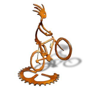 165806 - BS01RT13 14in Mr. Wheelie Male Kokopelli Cyclist Tabletop Sculpture