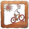 165846 - 20in Lg Kokopelli Cyclist Metal Wall Art