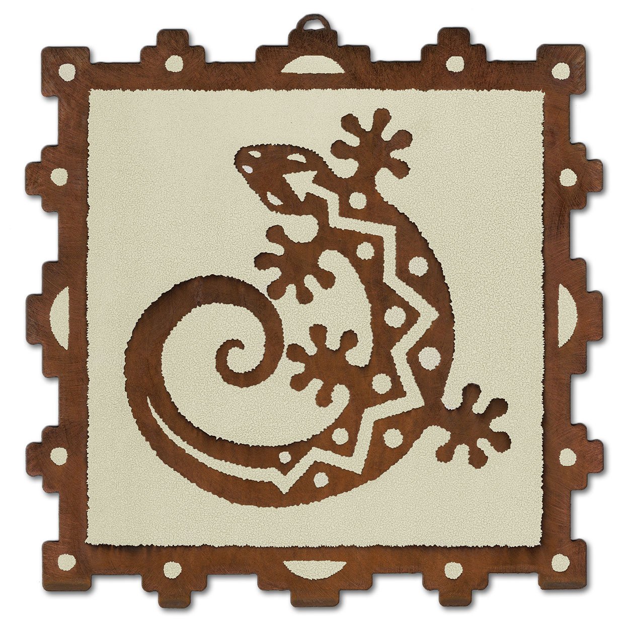 165883 - 10in Silk Screen Rustic Metal Wall Art - Southwest C Gecko
