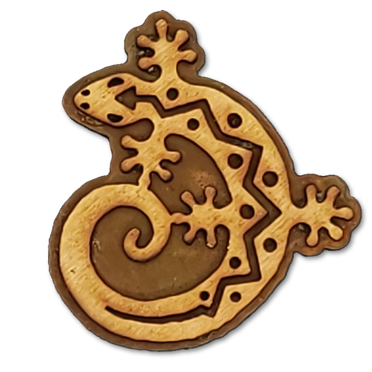 166209 - 3in Lizard C-Shaped Magnets Wood on Metal Magnet