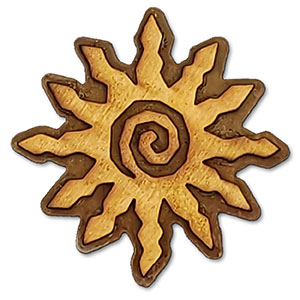 166213 - 3in Spiral Sun Wood on Metal Magnet