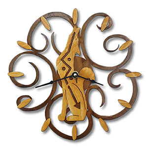 16630 - Coyote  Swirl Clock