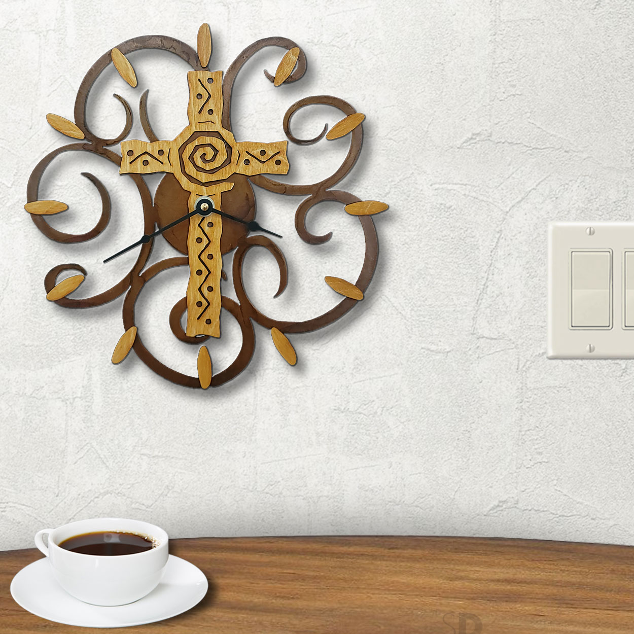 16631 - Cross  Swirl Clock