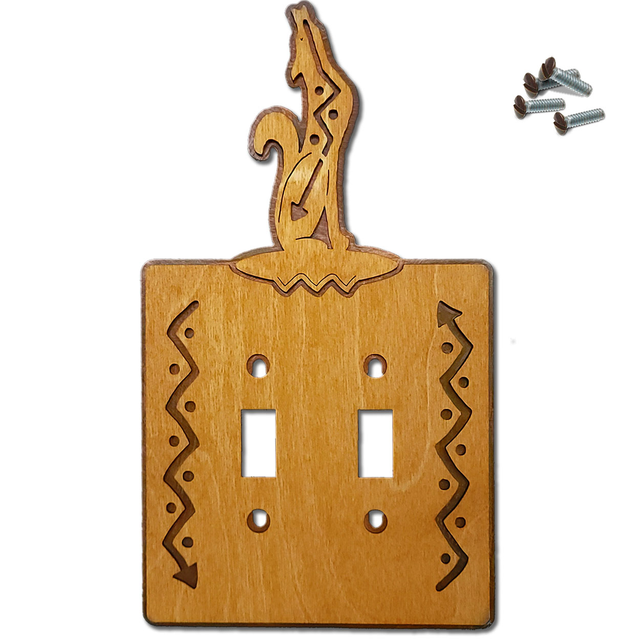 167222S -  Southwest Coyote Southwestern Decor Double Standard Switch Plate in Golden Sienna