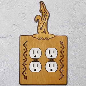 167225 -  Southwest Coyote Southwestern Decor Double Outlet Cover in Golden Sienna